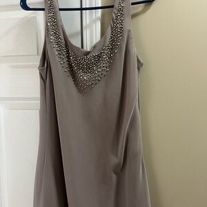 R & M Richards Taupe Embellished Dress